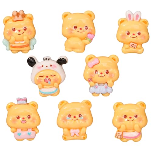 DINSOAVR Cartoon Figuren Bären Zubehör Gelber Kopfschmuck Bären Haarspange Vielseitige Harzdekorationen Für Do It Yourself Projekte von DINSOAVR