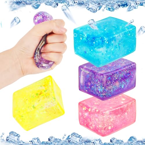 4 Stück Stressballs für Kinder und Erwachsene, Eiswürfel-Fidget Toys, Squeeze Cube Stressbälle, Cube Anti Stress Spielzeug für Jungen-Mädchen 4 Stück Stressballs für Kinder und Erwachsene, Eiswürfel-Fidget Toys, Squeeze Cube Stressbälle, Cube Anti Stress Spielzeug für Jungen-Mädchen von DINSONG