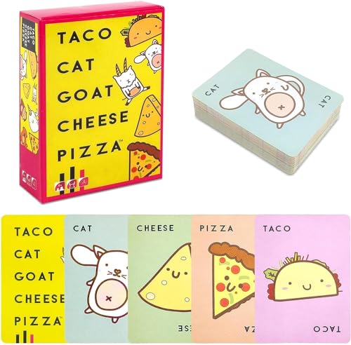 Taco Katze Ziege Käse Pizza, kartenspiel, Taco Katze Käse Ziege Pizza, Kartenspiel für 2-8 Spieler ab 8+ Jahren, 10 Min Kartenspiele, 2-8 Spieler, Partyspiel, Familienspiel für Kinder und Erwachsene von DINSONG