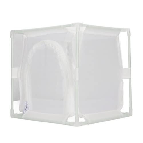 Beobachtungskäfig PVC Mesh Weiß wiederverwendbares Schmetterlingslebensraum Zucht Inkubator Box Premium Material Leicht leicht für Schmetterlingszucht Gewächshaus 16x16x16cm (Reversed U Shaped) von DIRBAK