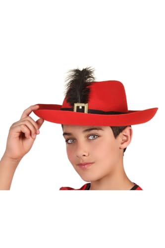 DISBACANAL Roter Musketierhut für Kinder von DISBACANAL