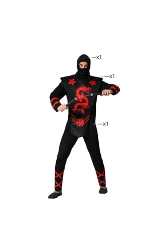 DISBACANAL Schwarzes Ninja-Kostüm für Erwachsene - XS-S von DISBACANAL