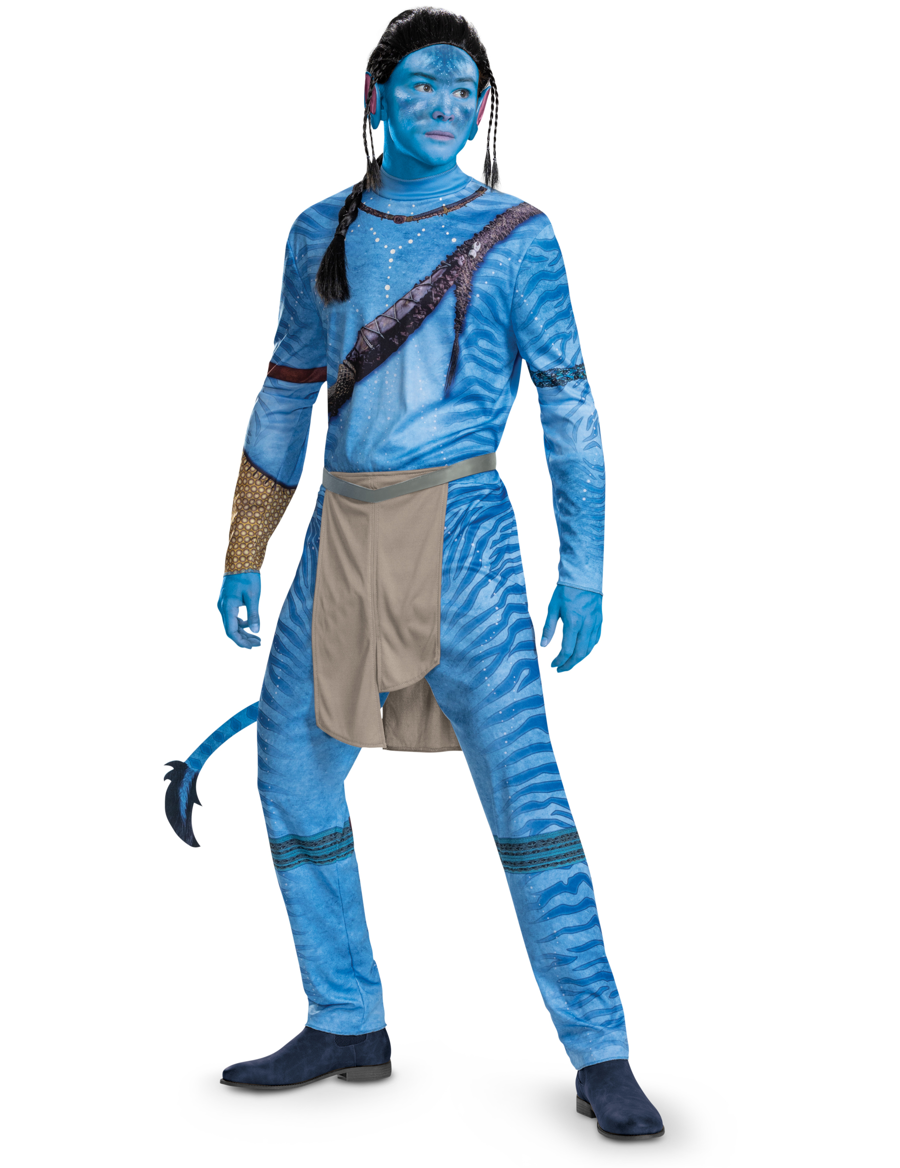 Avatar Jake Sully Kostüm für Männer 2-teilig blau von KARNEVAL-MEGASTORE