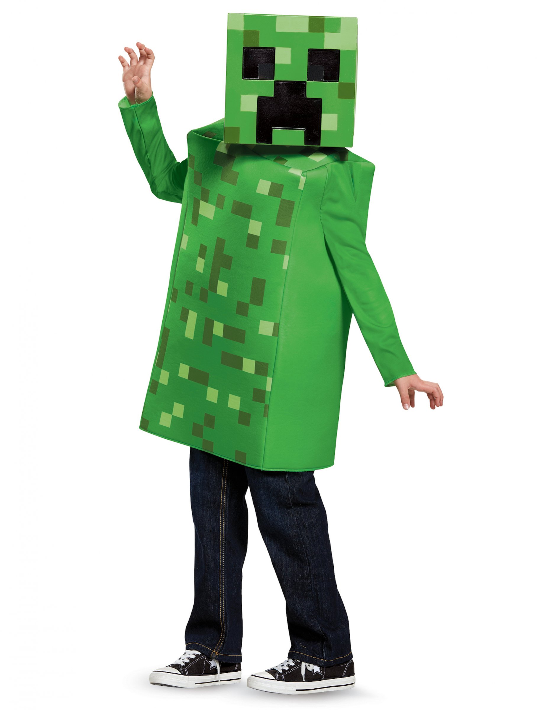 Creeper-Kostüm für Kinder Minecraft grün-schwarz von KARNEVAL-MEGASTORE