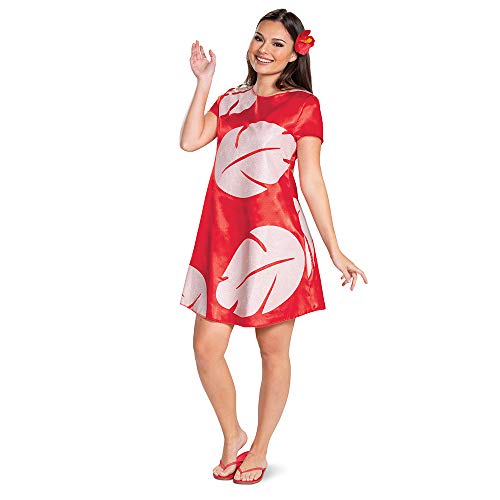 DISGUISE Deluxe Lilo Kostüm für Erwachsene, Rot/Ausflug, einfarbig (Getaway Solids), M von Disguise