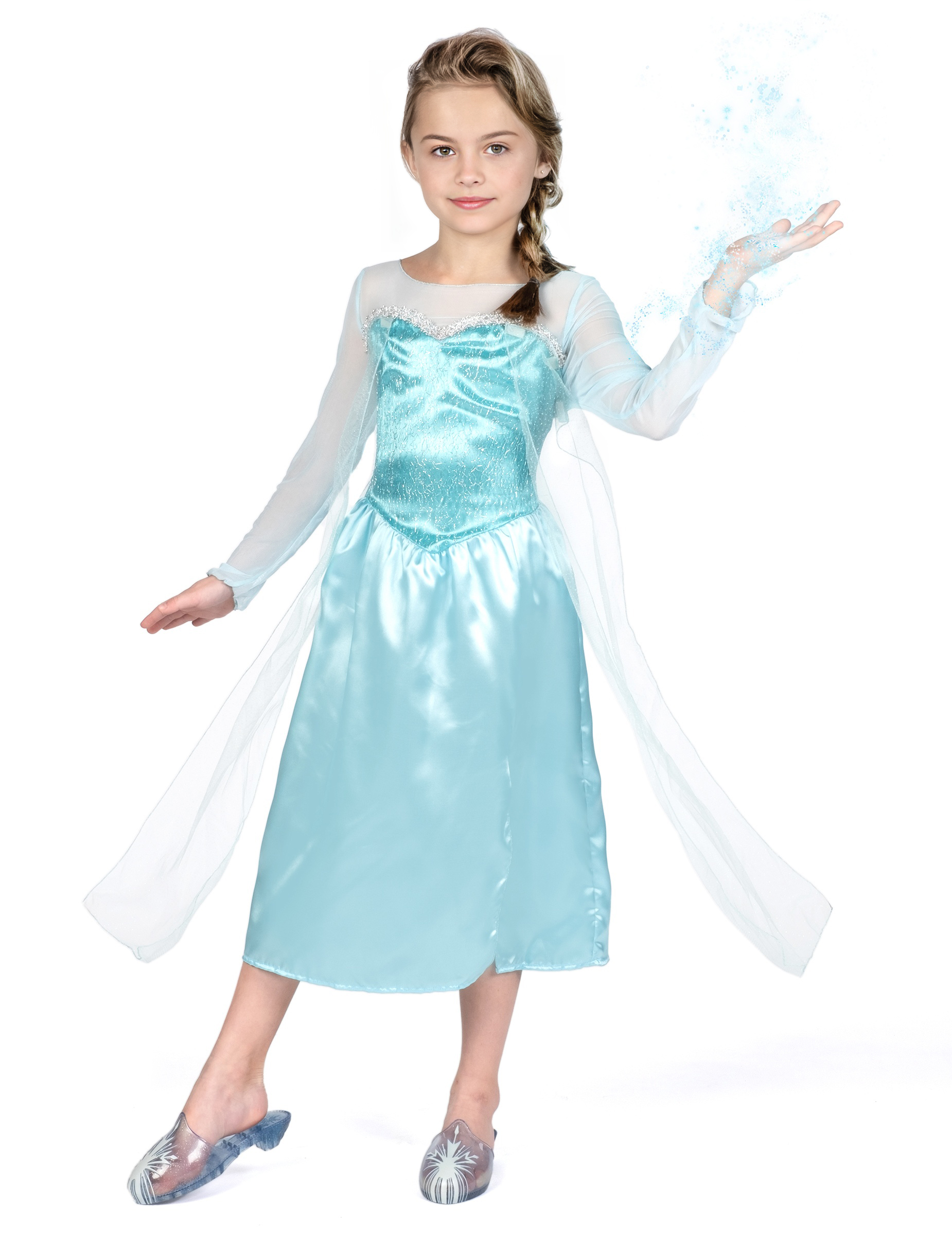 Eisiges Elsa-Kostüm für Kinder Eiskönigin blau von KARNEVAL-MEGASTORE