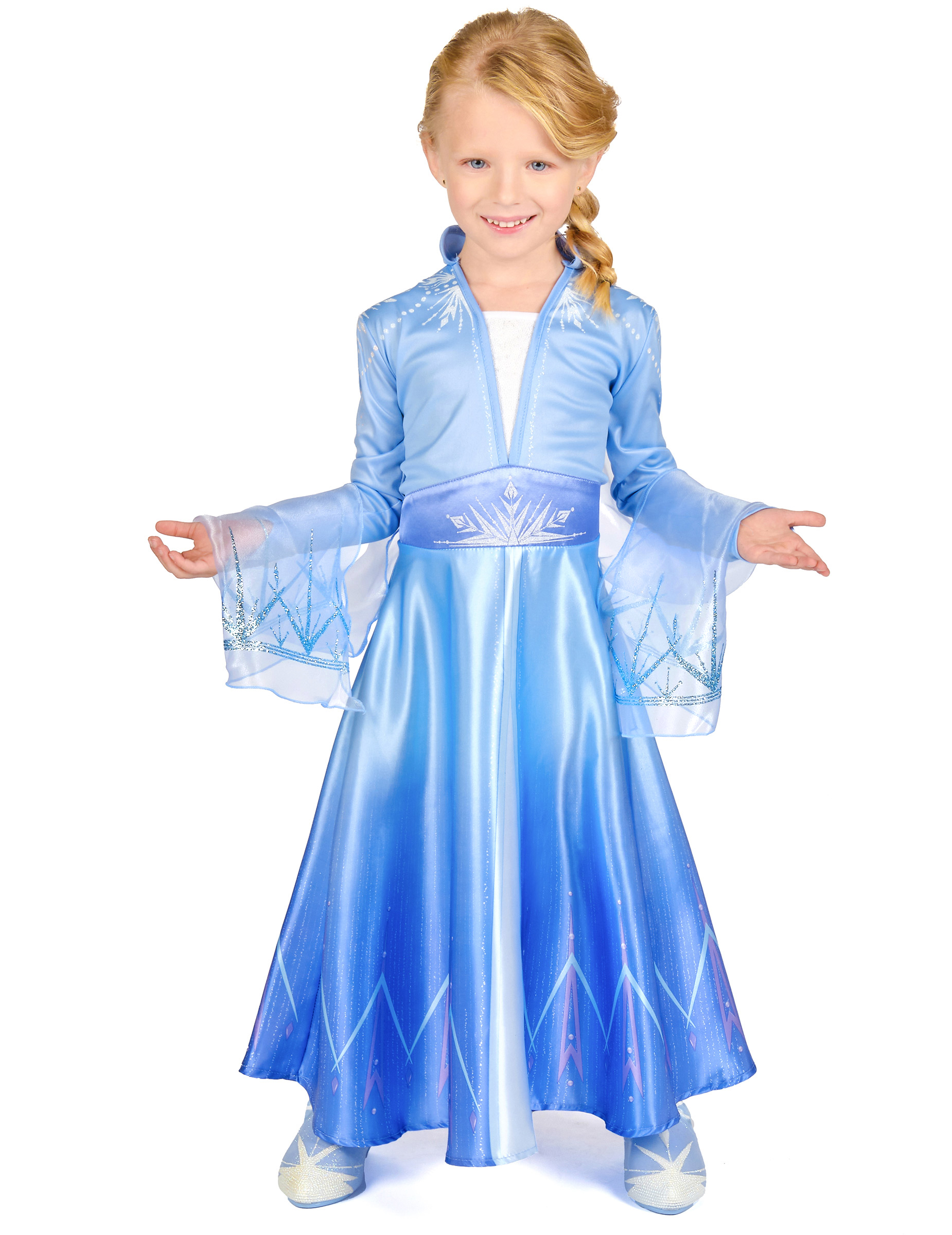 Elsa Eiskönigin 2 Deluxe Mädchenkostüm Schneekönigin blau von DISGUISE