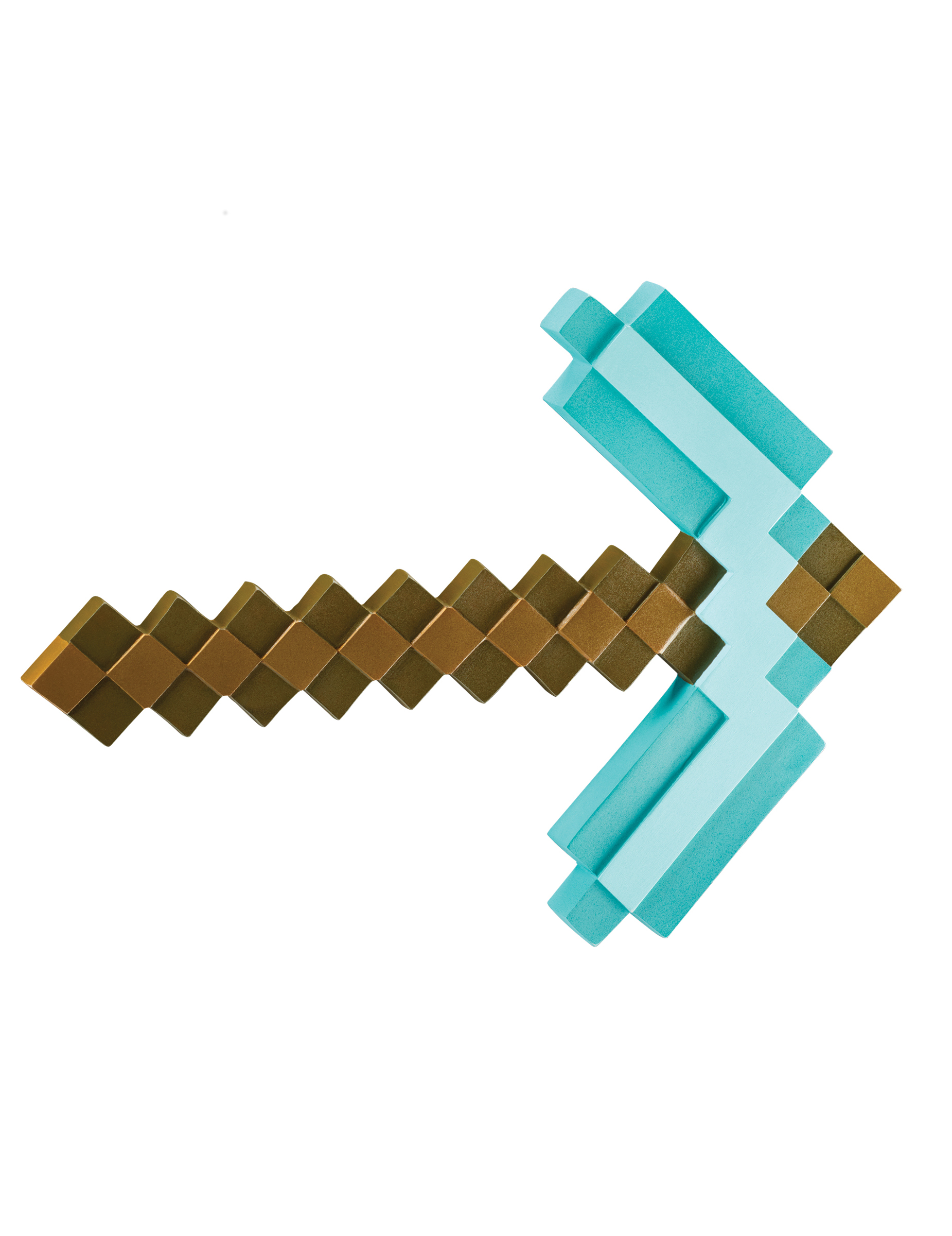 Hacke Minecraft Kostüm-Accessoire braun-türkis von KARNEVAL-MEGASTORE