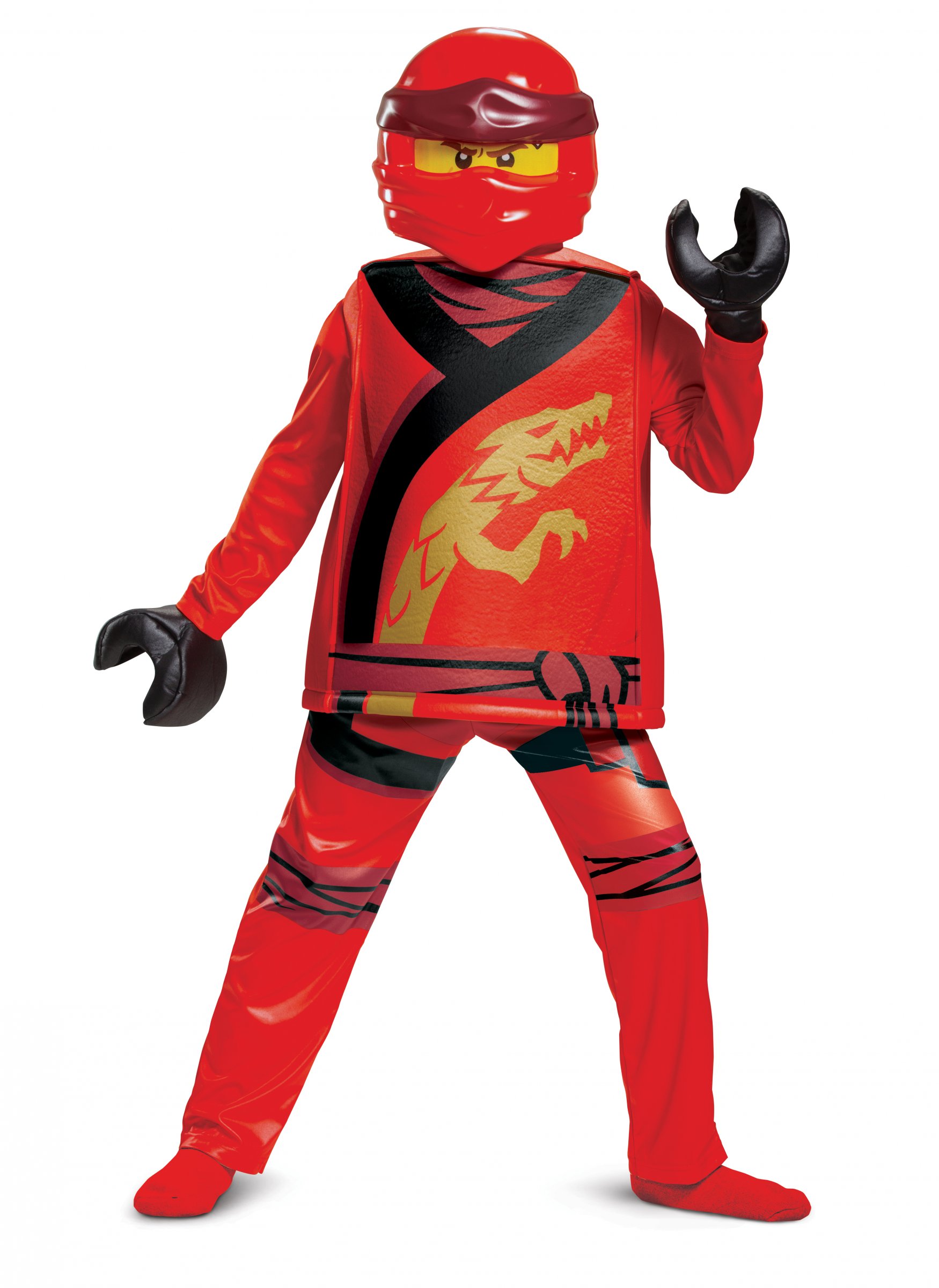 Kai-Kostüm für Kinder Ninjago Lego-Kinderkostüm rot von KARNEVAL-MEGASTORE