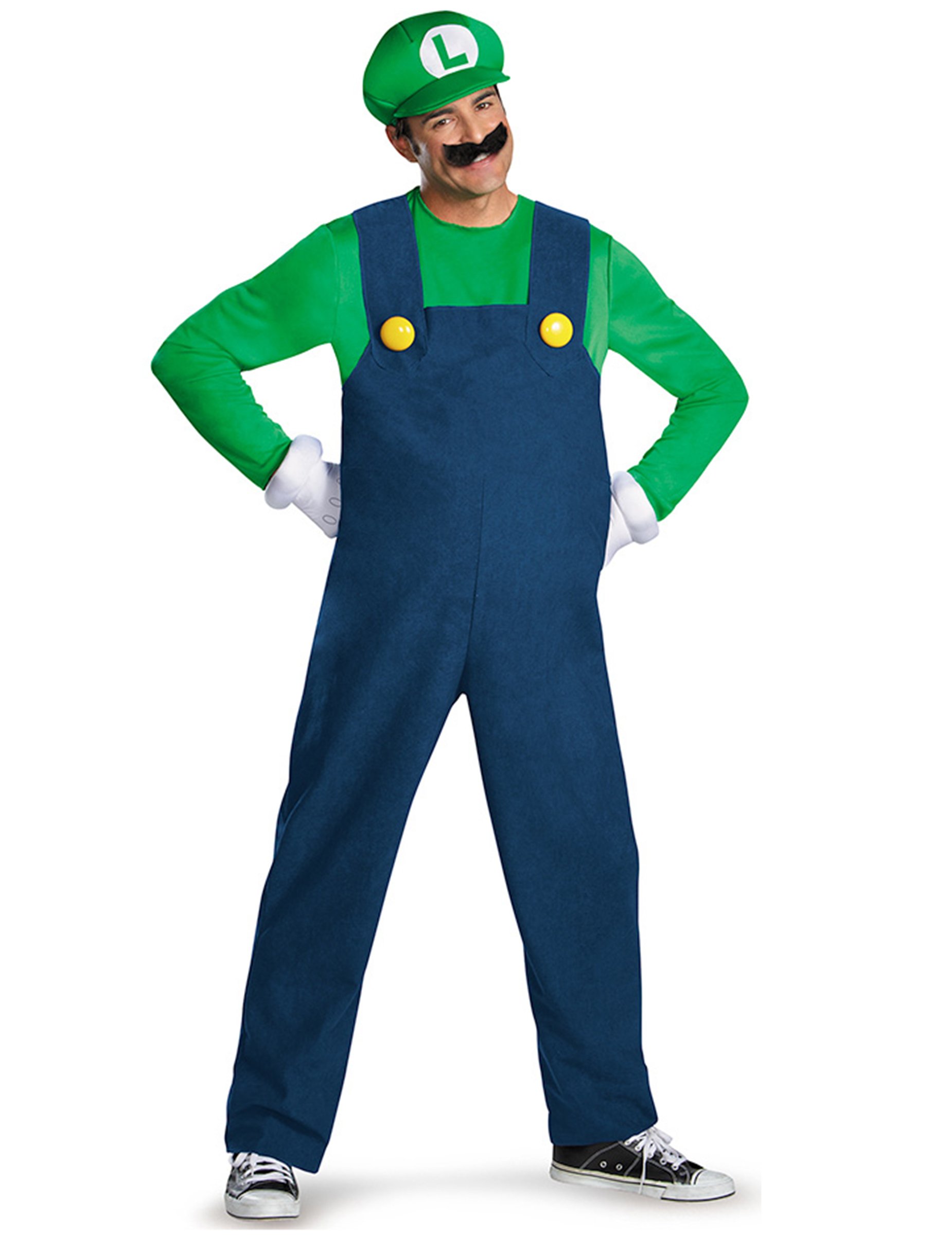 Luigi Deluxe Kostüm Super Mario Videospiel grün-blau von KARNEVAL-MEGASTORE