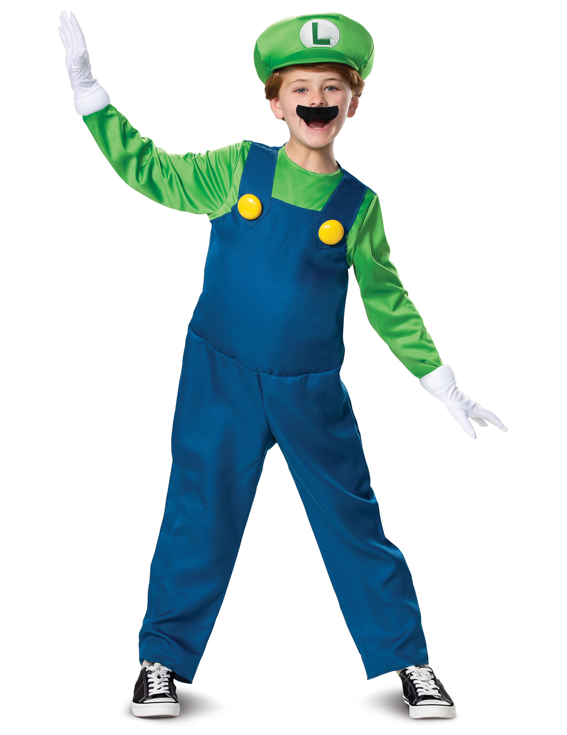Luigi Kinderkostüm Computerspiel-Verkleidung grün-blau von KARNEVAL-MEGASTORE