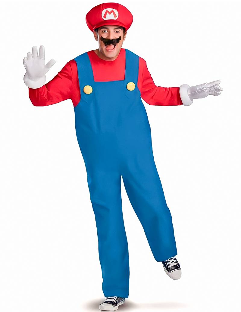 Mario Deluxe Kostüm Super Mario Videospiel rot-blau von KARNEVAL-MEGASTORE
