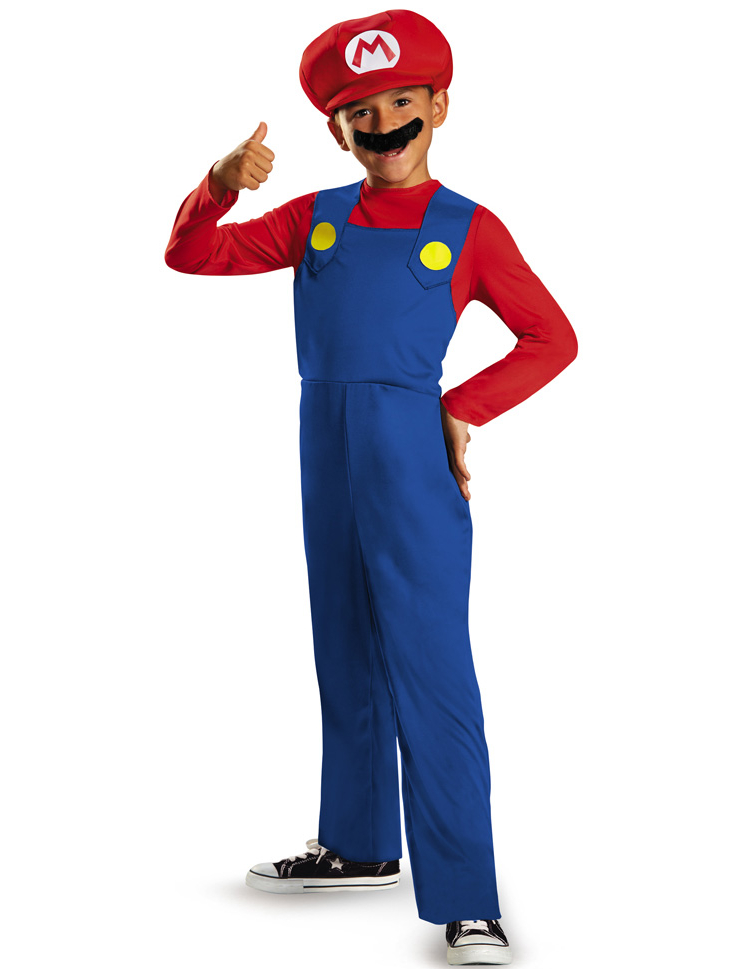 Mario Kinderkostüm Super Mario Videospiel rot-blau von KARNEVAL-MEGASTORE