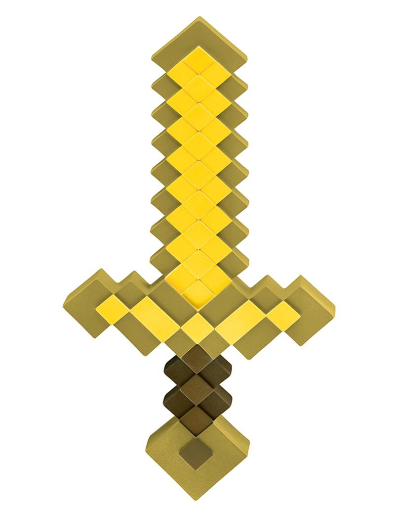 Minecraft-Schwert für Kinder offizielle Videospiel-Spielzeugwaffe gelb-braun-goldfarben von KARNEVAL-MEGASTORE