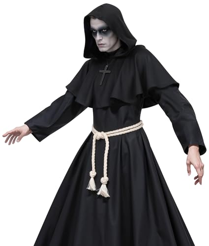 DISHIO Halloween Sensenmann Kapuzenumhänge Erwachsene Cosplay Kostüme Mittelalter Mönch Priester Ritter Zauberer Sensenmann Cosplay Kostüm für Erwachsene Halloween Cosplay Kostüme L DISHIO Halloween Sensenmann Kapuzenumhänge Erwachsene Cosplay Kostüme Mittelalter Mönch Priester Ritter Zauberer Sensenmann Cosplay Kostüm für Erwachsene Halloween Cosplay Kostüme L von DISHIO