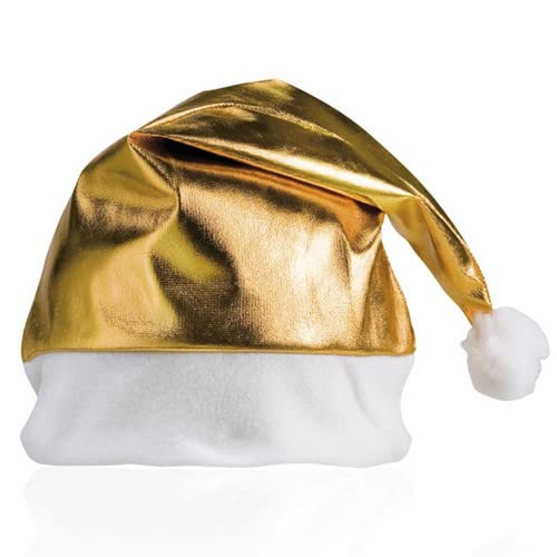 DISOK - 50 Stück Weihnachtsmützen Gold Gold für Weihnachten Weihnachtsmützen Weihnachtsmützen sehr billig Original Goldfarbe von DISOK