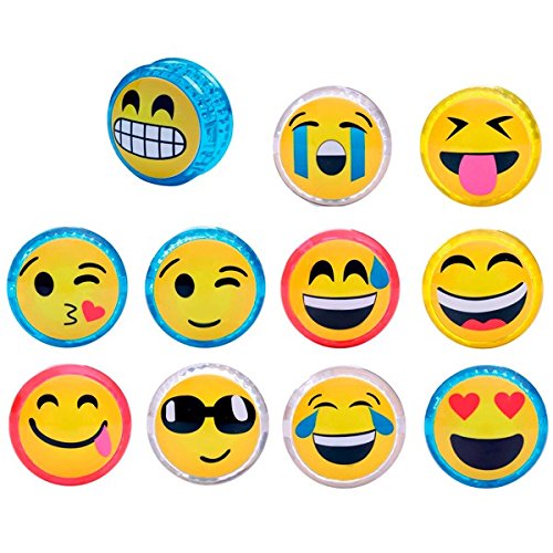 DISOK Lot von 12 Yo Yo Emoticons mit Licht Yoyos Original Emojis Lustig für Kinder, Kinder. Geschenke für Kindergeburtstage, Kommunionsdetails, Original Hochzeiten für Kinder von DISOK