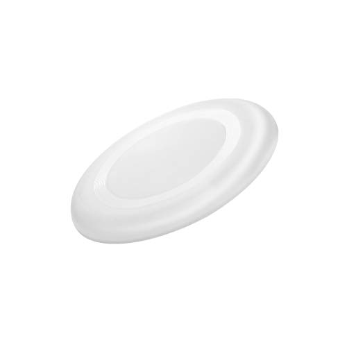 DISOK. 100 Stück Frisbees aus robustem Material in der Farbe Weiß. Für Sommerspiele, Partys. von DISOK