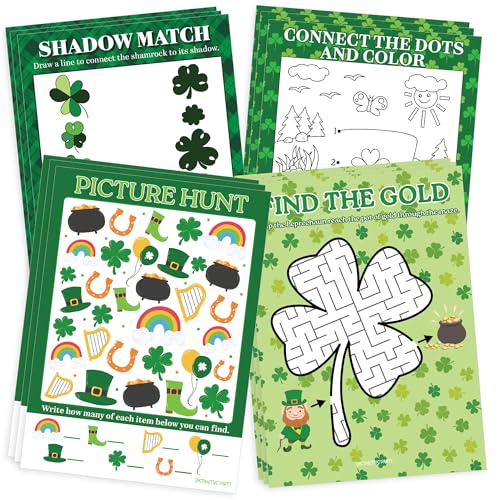 DISTINCTIVS St. Patrick's Day Games 4 Spiel-Set – Matching, Connect The Dots, Bilderquiz und Labyrinth – Pädagogische St. Patty's Day Klassenzimmer-Party-Aktivität für 25 Kinder DISTINCTIVS St. Patrick's Day Games 4 Spiel-Set – Matching, Connect The Dots, Bilderquiz und Labyrinth – Pädagogische St. Patty's Day Klassenzimmer-Party-Aktivität für 25 Kinder von DISTINCTIVS