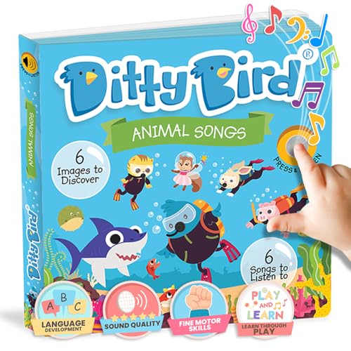 DITTY BIRD Baby Animal Songs: Babyspielzeug mit 6 Sound-Knöpfen zum Mitsingen und Englisch Lernen. von DITTY BIRD