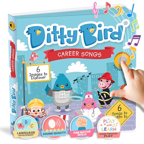 DITTY BIRD Baby Career Songs - Babyspielzeug mit 6 Sound-Knöpfen zum Englisch lernen. von DITTY BIRD
