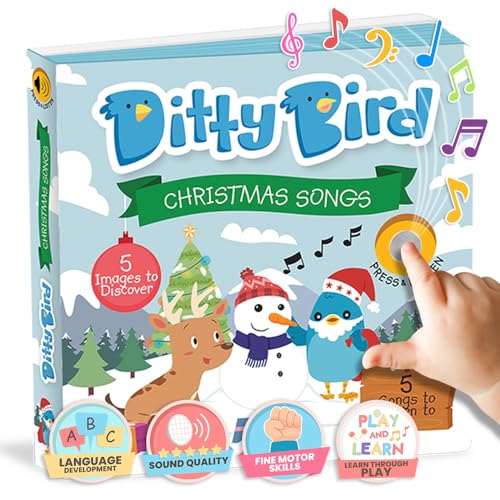 Ditty Bird Christmas Songs - Interaktives liederbuch für Babys. Musikbuch für Kleinkinder. Babyspielzeug mit Weihnachts-Musik zum Englisch Lernen von DITTY BIRD