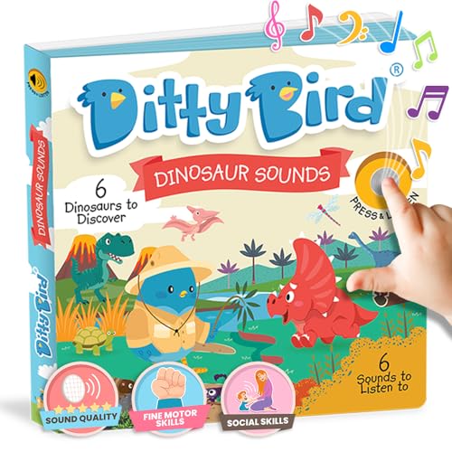 DITTY BIRD Dinosaur Sounds: Interaktives Soundbuch. Dinosaurier auf Englisch zum Lernen von DITTY BIRD