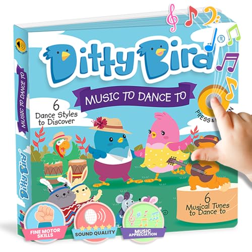 Ditty Bird Musikbücher für Kleinkinder | Elektronisches Soundbuch Dance Edition | Spaßige und interaktive Kinderbücher für 1- bis 3-Jährige | Stabiles, sensorisches Sprechbuch für Kinder von DITTY BIRD