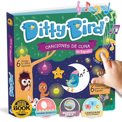 DITTY BIRD Spanisches Spielzeug für Kleinkinder 1–3,Schlafenszeit Kinderlieder Buch für Babys,Spanisches Lernen für Kinder,zweisprachiges Spielzeug,Bücher mit Ton,Pin Pon Klangbuch en Español DITTY BIRD Spanisches Spielzeug für Kleinkinder 1–3,Schlafenszeit Kinderlieder Buch für Babys,Spanisches Lernen für Kinder,zweisprachiges Spielzeug,Bücher mit Ton,Pin Pon Klangbuch en Español von DITTY BIRD