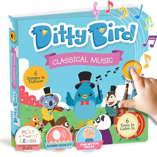 Ditty Bird Musikalische Bücher für Kleinkinder | Spaß mit klassischer Musik & Kinderlieder-Buch | Mozart-Musikbuch | Interaktive Kinderbücher für 1- bis 3-Jährige | Robuste Bücher mit Babysounds von DITTY BIRD