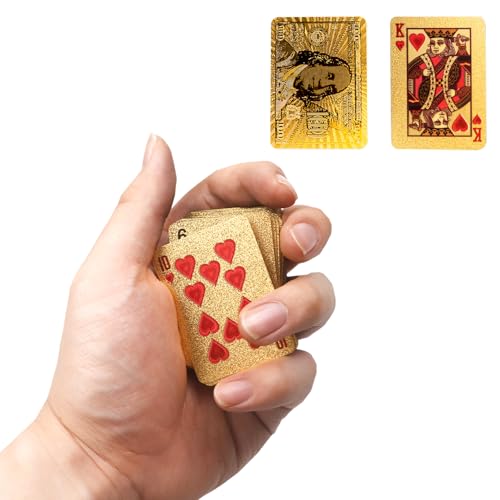 DIUDIU CAT Mini-Spielkarten mit Goldfolie, Kartendeck für Jugendliche und Erwachsene, wasserdichte Reise-Pokerkarten, ideal für Partys und Spiele DIUDIU CAT Mini-Spielkarten mit Goldfolie, Kartendeck für Jugendliche und Erwachsene, wasserdichte Reise-Pokerkarten, ideal für Partys und Spiele von DIUDIU CAT