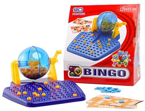 DIVCHI Bingo-Spiel-Set – komplett mit Bingo-Bällen und Bingo-Karten, Bingo-Maschine von DIVCHI