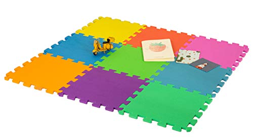 DIVCHI Spielmatte aus Schaumstoff, 29 x 29 cm, Mehrfarbig, 9 Stück – Bequeme gepolsterte Schaumstoffmatte für Kinder und Kleinkinder von DIVCHI