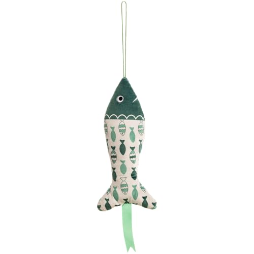 DIVINA Plüschtier Fische, Meeresdesign, grün oder blau mit klaren Details, weich und strapazierfähig, mit Kordel und Schleife, Italian Design – Finn – Code Toy 5 (grün) von DIVINA