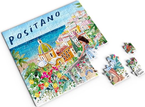 Divina Italian Design, Puzzle, 100 Teile, 20 x 20 cm, Souvenir, italienische Kollektion, stimmungsvolle Landschaften, für alle Altersgruppen (Positano – Code VAR98) von DIVINA