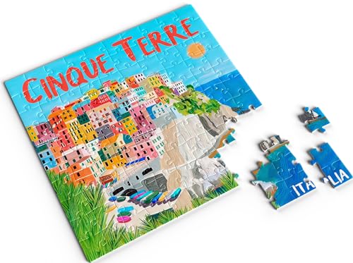 Divina Italian Design, Puzzle mit 100 Teilen, 20 x 20 cm, Souvenir, Kollektion Italien, inspirierende Landschaften, für alle Altersgruppen (Fünf Terre – VAR91#1) von DIVINA