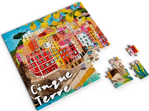 Divina Italian Design, Puzzle mit 100 Teilen, 20 x 20 cm, Souvenir, Kollektion Italien, inspirierende Landschaften, für alle Altersgruppen (Fünf Terre – VAR91#4) von DIVINA