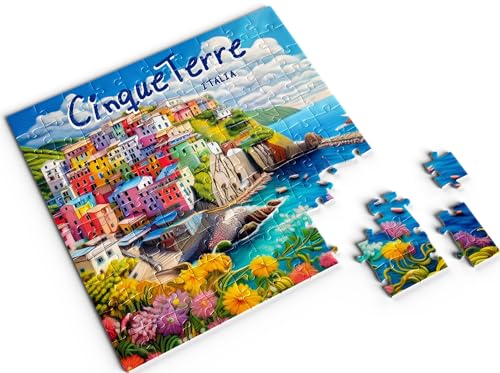 Divina Italian Design, Puzzle mit 100 Teilen, 20 x 20 cm, Souvenir, Kollektion Italien, inspirierende Landschaften, für alle Altersgruppen (Fünf Terre – VAR91#5) von DIVINA