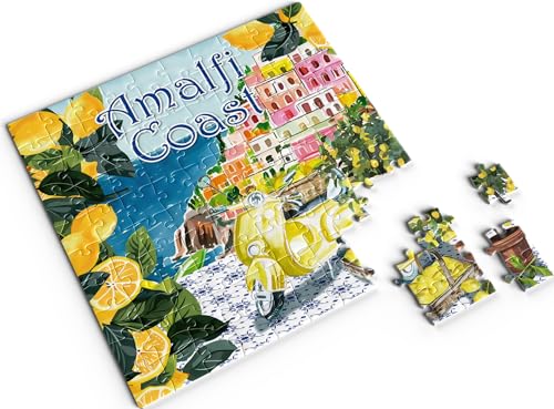 Divina Italian Design, Puzzle mit 100 Teilen, 20 x 20 cm, Souvenir, italienische Kollektion, stimmungsvolle Landschaften, für alle Altersgruppen (AMALFI COAST - VAR92#2) von DIVINA