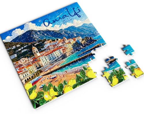 Divina Italian Design, Puzzle mit 100 Teilen, 20 x 20 cm, Souvenir, italienische Kollektion, stimmungsvolle Landschaften, für alle Altersgruppen (AMALFI Italia - VAR92#1) von DIVINA