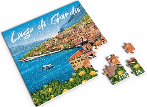 Divina Italian Design, Puzzle mit 100 Teilen, 20 x 20 cm, Souvenir, italienische Kollektion, stimmungsvolle Landschaften, für alle Altersgruppen (Gardasee-Code VAR93#1) von DIVINA
