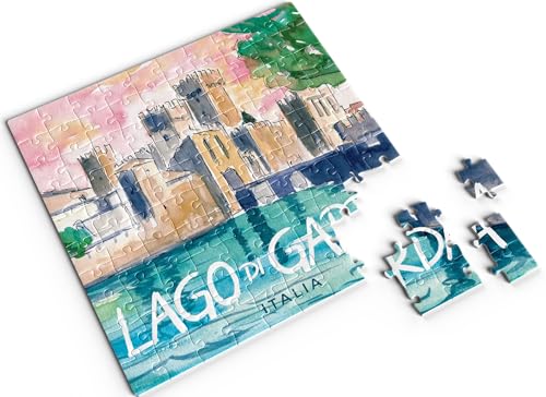 Divina Italian Design, Puzzle mit 100 Teilen, 20 x 20 cm, Souvenir, italienische Kollektion, stimmungsvolle Landschaften, für alle Altersgruppen (Gardasee-Code VAR93#3) von DIVINA