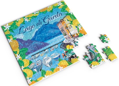 Divina Italian Design, Puzzle mit 100 Teilen, 20 x 20 cm, Souvenir, italienische Kollektion, stimmungsvolle Landschaften, für alle Altersgruppen (Gardasee-Code VAR93#5) von DIVINA