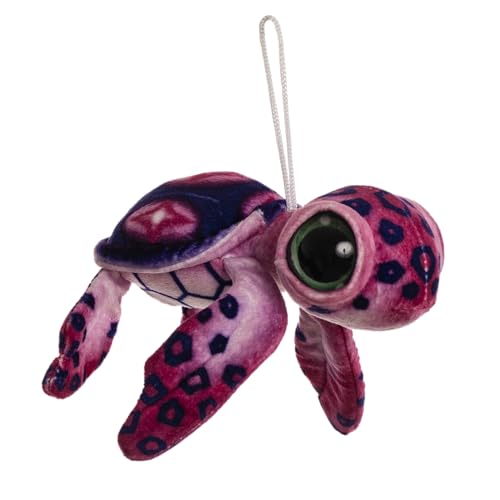 TOMMY Meeresschildkröte Plüsch - 15 cm, grün und blau/fuchsia und violett, weicher Stoff, dekorativ mit großen Augen, italienisches Design TOY 10 (Rosa) von DIVINA