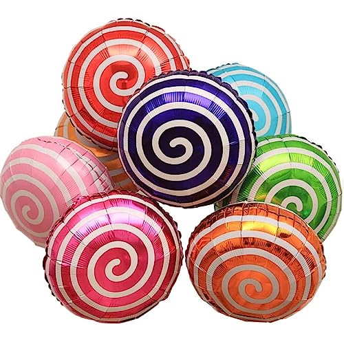 DIWULI 10 Stück Candy Luftballons, Buntes Ballon-Set Deko, Folien-Ballons Lollipop süß, Geburtstagsballons Süßigkeiten, Folienluftballon, Kinder-Geburtstag Junge Mädchen, Motto-Party, Dekoration von DIWULI