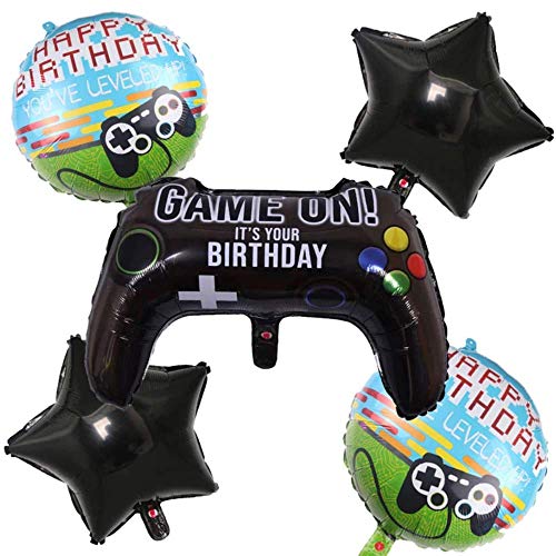 DIWULI, Gamer Luftballons 5 Teile Set, Happy Birthday, Gaming Folien-Ballons, Geburtstagsballons, Gamepad Folienluftballon, Gamer-Ballons Geburtstag, LAN-Party, Junge Kindergeburtstag, Dekoration DIWULI, Gamer Luftballons 5 Teile Set, Happy Birthday, Gaming Folien-Ballons, Geburtstagsballons, Gamepad Folienluftballon, Gamer-Ballons Geburtstag, LAN-Party, Junge Kindergeburtstag, Dekoration von DIWULI