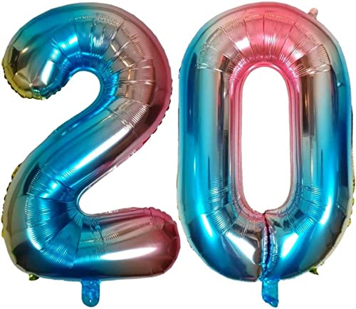 DIWULI Luftballon 20 Geburtstag XL Blau Regenbogen - Folienballon 20, Zahl 20 Ballon 20 Jahre, Geburtstagsdeko 20. Geburtstag Party-Deko Junge Mädchen, Zahlen-Ballon Groß Dekoration, Zahlen-Luftballon DIWULI Luftballon 20 Geburtstag XL Blau Regenbogen - Folienballon 20, Zahl 20 Ballon 20 Jahre, Geburtstagsdeko 20. Geburtstag Party-Deko Junge Mädchen, Zahlen-Ballon Groß Dekoration, Zahlen-Luftballon von DIWULI