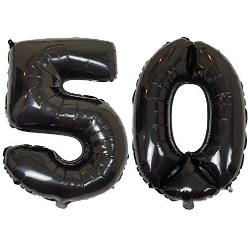 DIWULI Luftballon 50 Geburtstag XL Schwarz - Folienballon 50, Zahl 50 Ballon 50 Jahre, Geburtstagsdeko 50. Geburtstag Party-Deko Junge Mädchen, Zahlen-Ballon Groß Dekoration, Zahlen-Luftballon Nummer DIWULI Luftballon 50 Geburtstag XL Schwarz - Folienballon 50, Zahl 50 Ballon 50 Jahre, Geburtstagsdeko 50. Geburtstag Party-Deko Junge Mädchen, Zahlen-Ballon Groß Dekoration, Zahlen-Luftballon Nummer von DIWULI