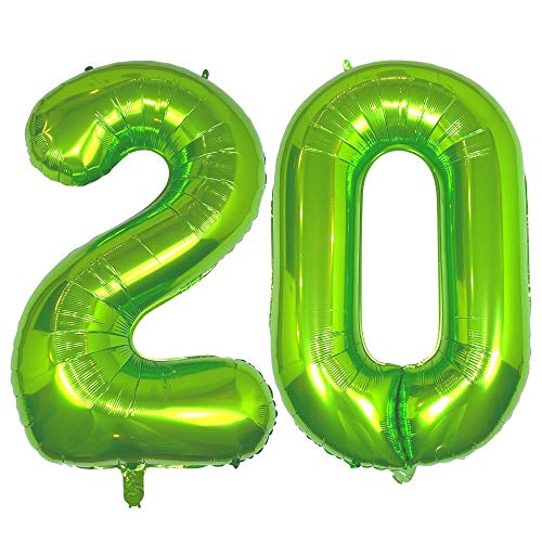 DIWULI Luftballon 20 Geburtstag XXL Grün - Zahl 20 Ballon DIWULI Luftballon 20 Geburtstag XXL Grün - Zahl 20 Ballon von DIWULI