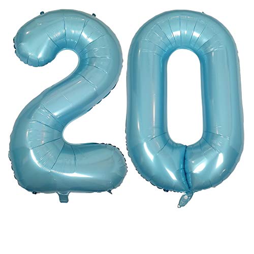 DIWULI Luftballon 20 Geburtstag XXL Blau - Folienballon 20, Zahl 20 Ballon 20 Jahre, Geburtstagsdeko 20. Geburtstag Helium Party-Deko Junge Mädchen, Zahlen-Ballon Dekoration, Zahlen-Luftballon Groß DIWULI Luftballon 20 Geburtstag XXL Blau - Folienballon 20, Zahl 20 Ballon 20 Jahre, Geburtstagsdeko 20. Geburtstag Helium Party-Deko Junge Mädchen, Zahlen-Ballon Dekoration, Zahlen-Luftballon Groß von DIWULI